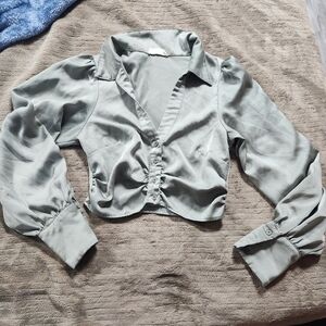 Long Sleeve Silk Top